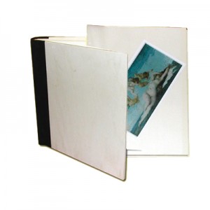 Album foto grande da decorare - cm 30x22 - 30 fogli -  Copertine in legno e dorso in cuoio