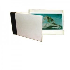 Album foto piccolo da decorare - cm 21x15 - 30 fogli -  Copertine in legno e dorso in cuoio