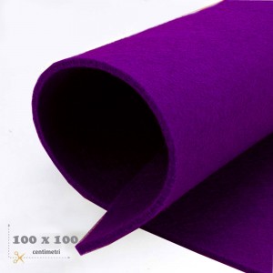 Feltro viola mm 3 -  3 fogli da cm 100x100 