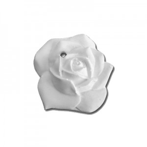 Rosellina Piatta   - gesso ceramico bianco - cm 3  