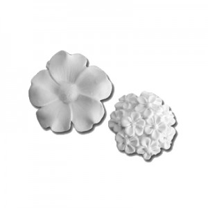 Fiorellini   - gesso ceramico bianco - cm 2.5 x 3 