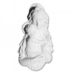  Madonna con Bambino - gesso ceramico bianco - cm  21 x 11 