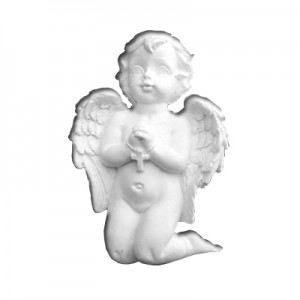    Angelo in Preghiera - gesso ceramico bianco - cm  5 x 4 