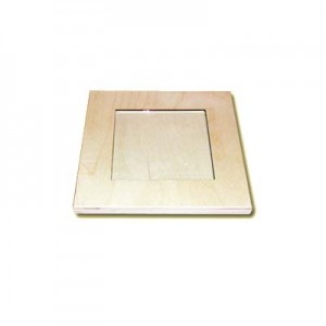 Sottopentola Quadrato in legno con vetro cm 25x25